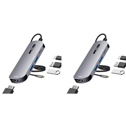 Verilux® USB C HUB 4 in 1 to HDMI Adapter with 4K 30Hz 2.0 3.0 Multiple Port Type for Laptop with PD 100W Data 20CM Long Cable MacBook Pro Air 2 PCS Verilux® USB C HUB 4 in 1 to HDMI Adapter with 4K 30Hz 2.0 3.0 Multiple Port Type for Laptop with PD 100W Data 20CM Long Cable MacBook Pro Air 2 PCS